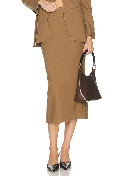 Wool Blend Pencil Skirt