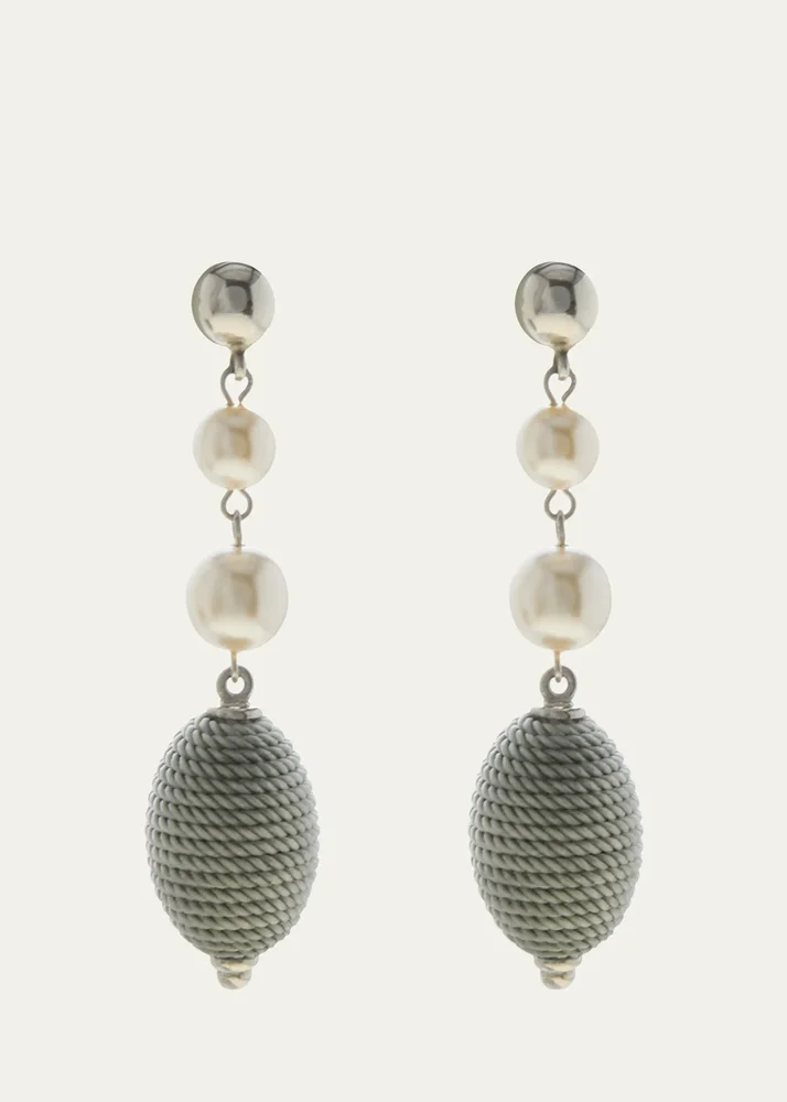 Long Drop Pearly Earrings