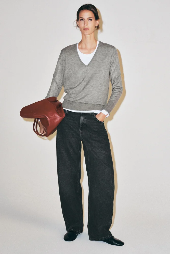 zara.com ZW COLLECTION CURVED STRAIGHT LOW-RISE JEANS