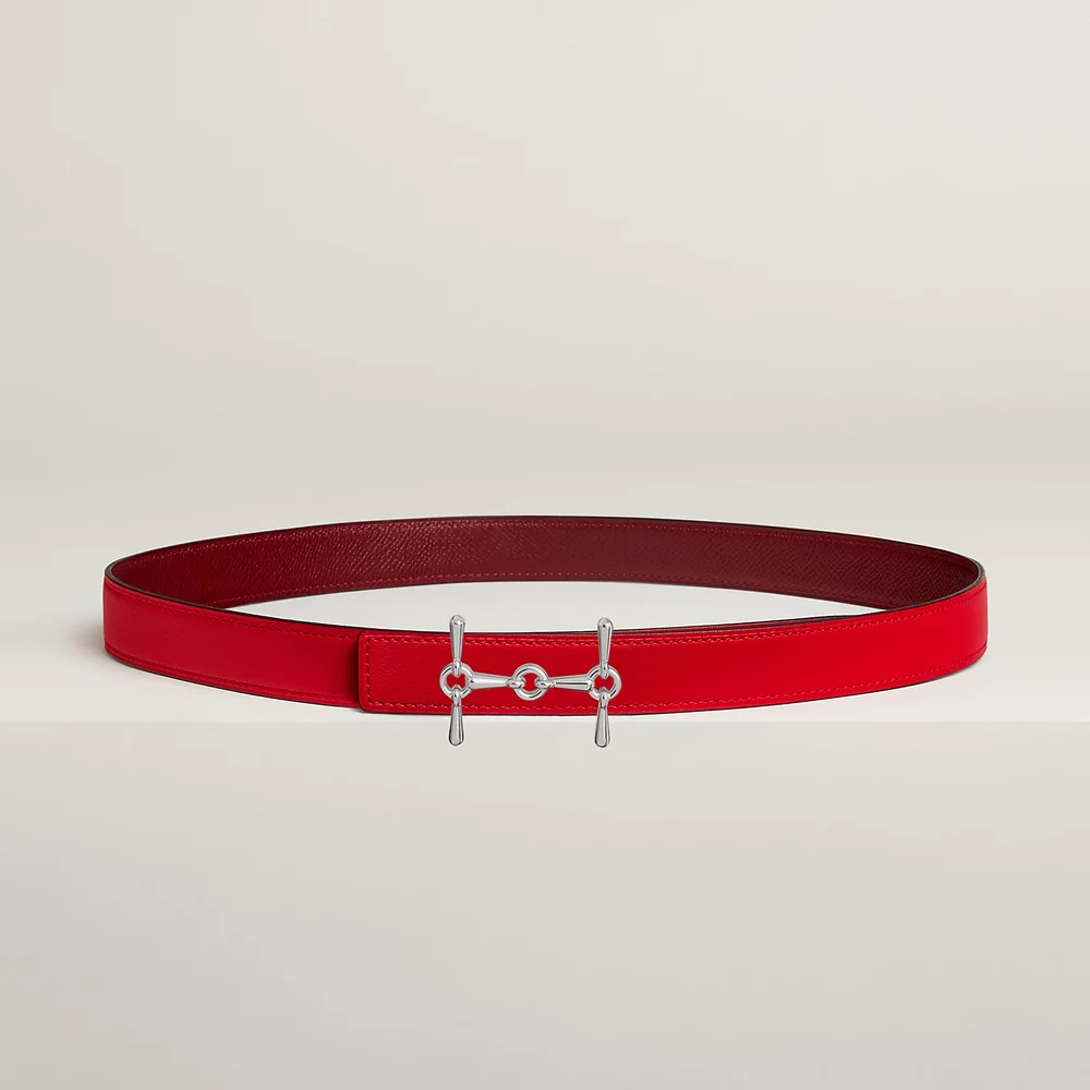 H Equestre belt buckle & Reversible leather strap 24 mm