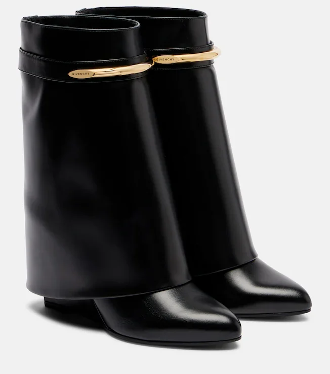 Shark 95 leather mid-calf boots in black