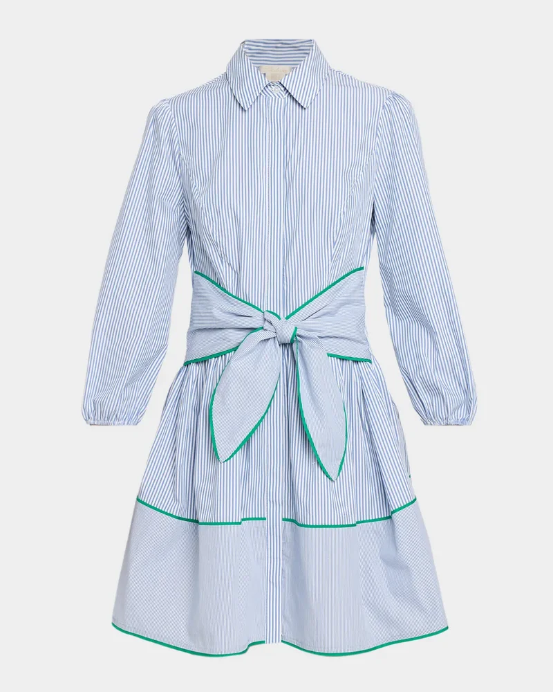 Chatfield Striped Cotton Poplin Mini Shirtdress