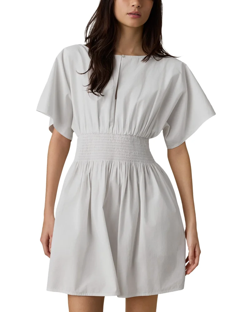 Coastal Poplin Elia Mini Smocked Dress
