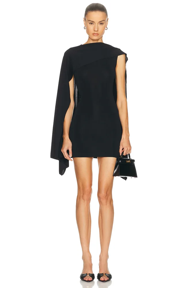By Marianna Nasim Knit Cape Mini Dress