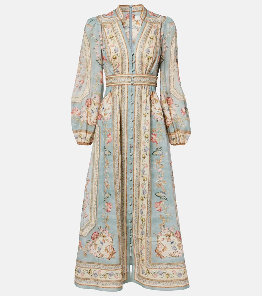 Roselight floral linen maxi dress