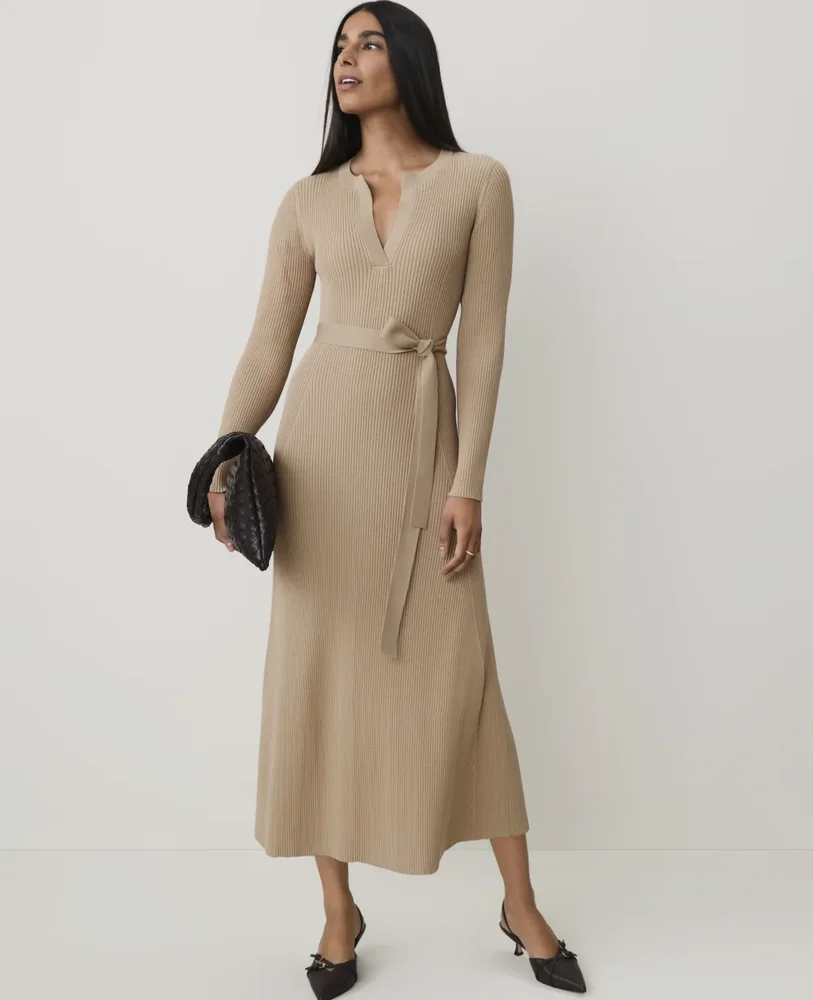 Belted Sweater Dress