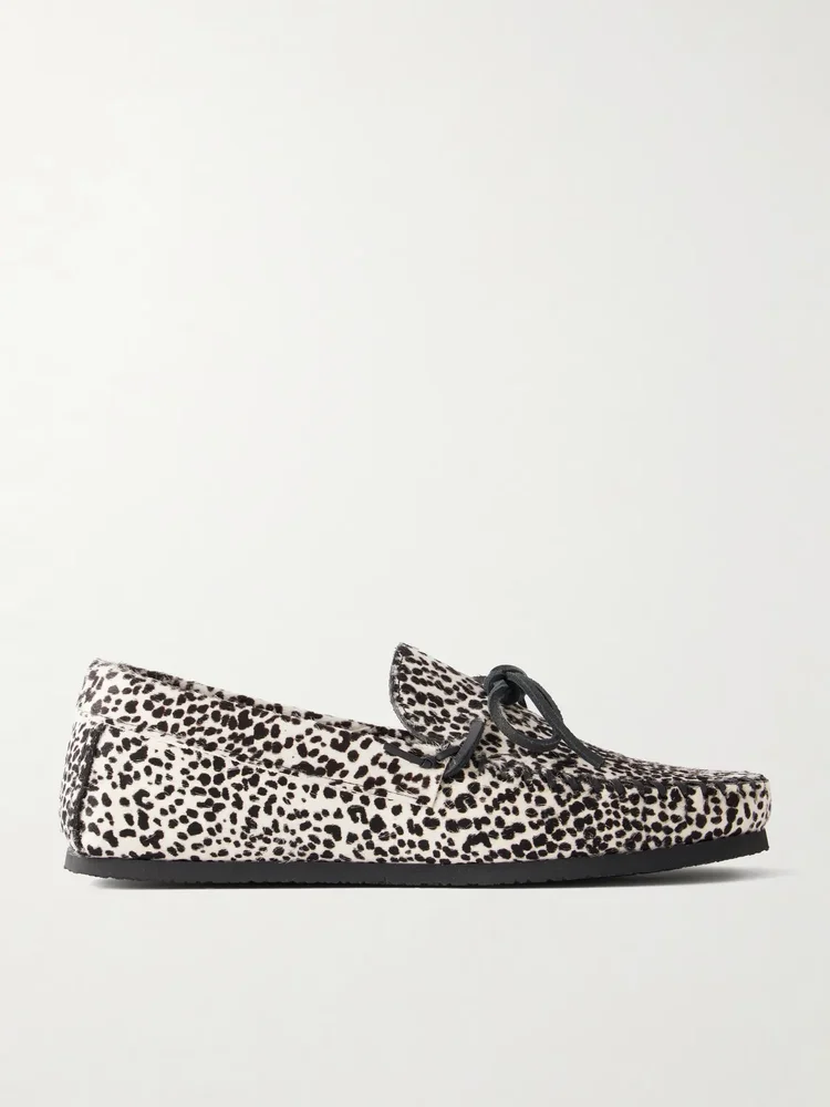 Fitza animal-print calf hair loafers