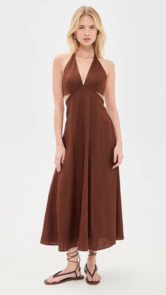 Evelena Linen Maxi Dress