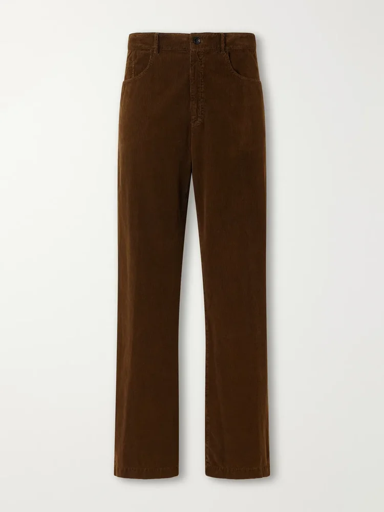 Straight-Leg Cotton-Corduroy Trousers