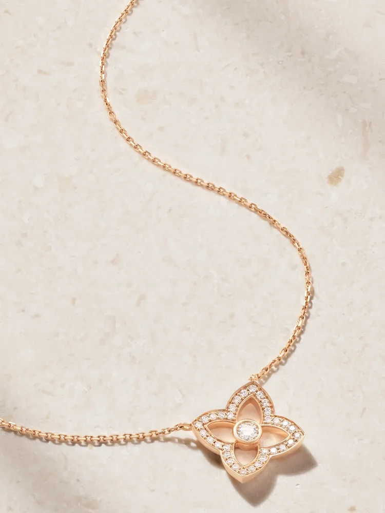 Lotus by DE BEERS 18-karat rose gold diamond necklace