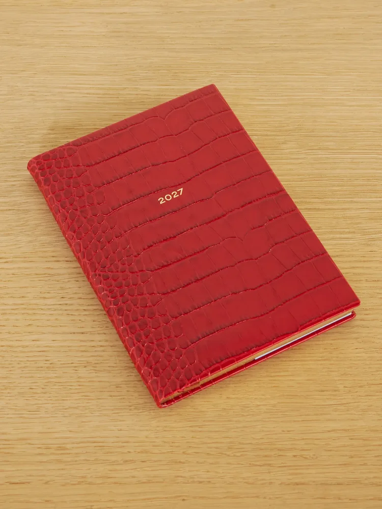 Mara 2027 croc-embossed leather diary