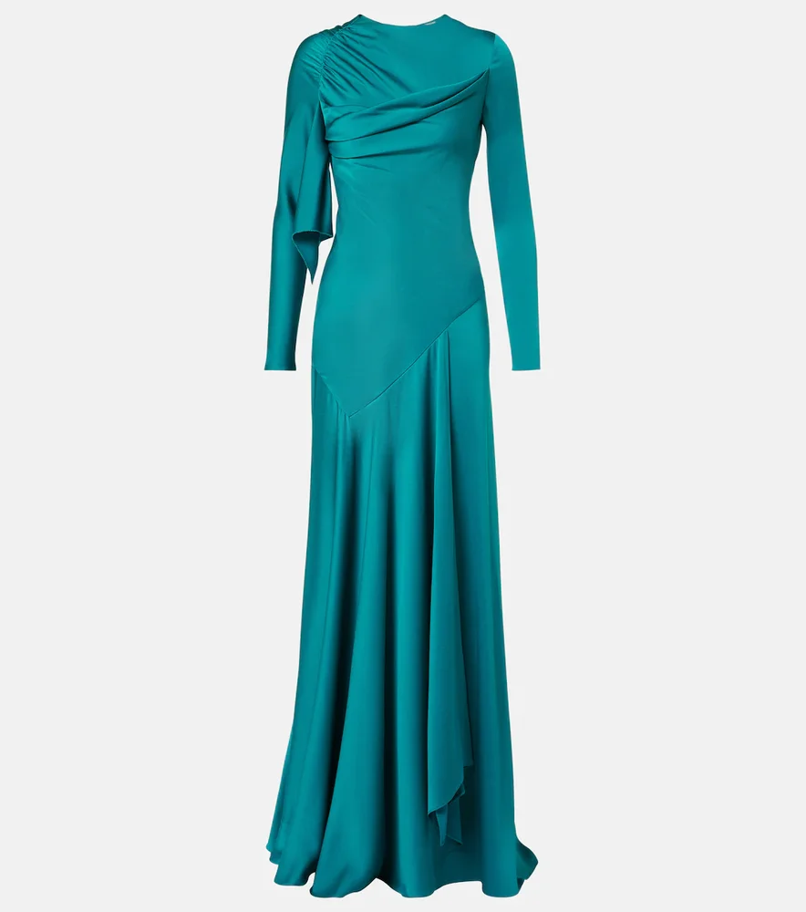 Draped satin gown
