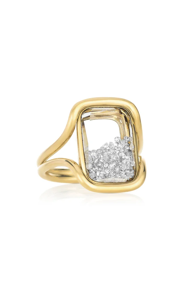 Cascavel Cushion 18k Yellow Gold Diamond Ring
