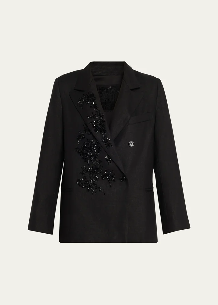 Antibes Night Embellished Double-Breasted Jacket