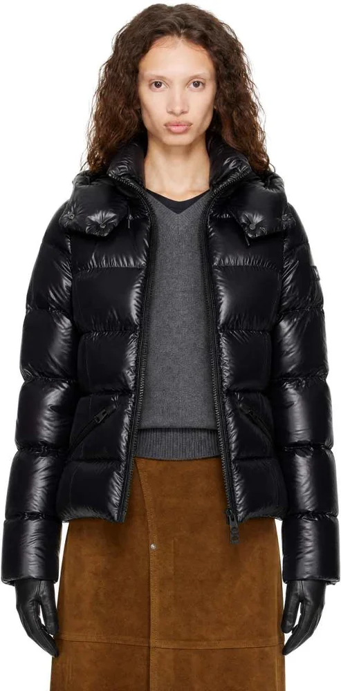 Black MADALYN Lustrous Hood Down Jacket