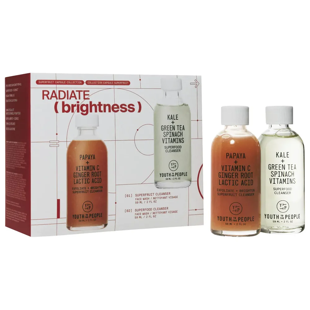 Radiate Brightness with Superfood + Superfruit Cleanser Duo Brightening Skincare Gift Set