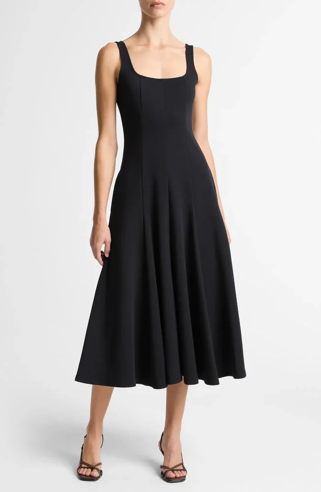 Square Neck Midi Dress