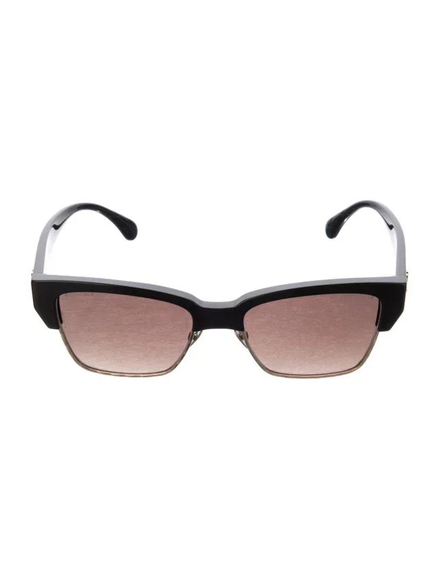 Interlocking CC Logo Square Sunglasses