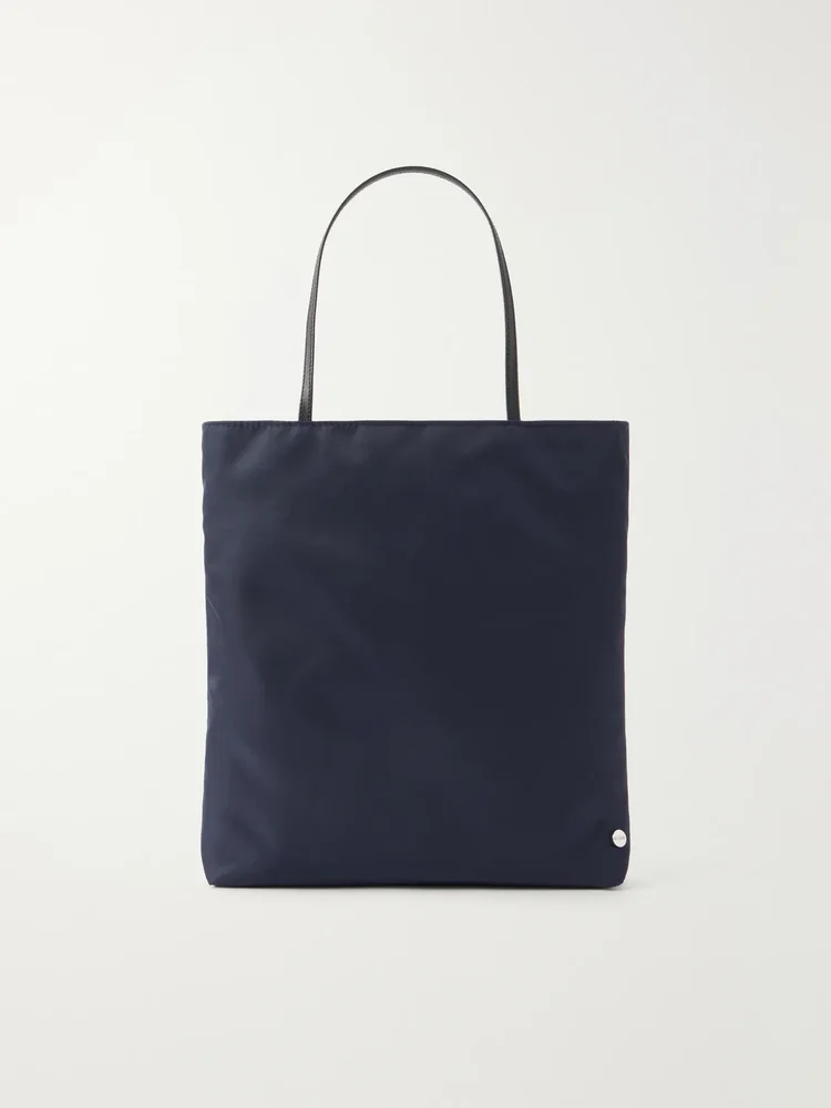 Thea leather-trimmed shell tote
