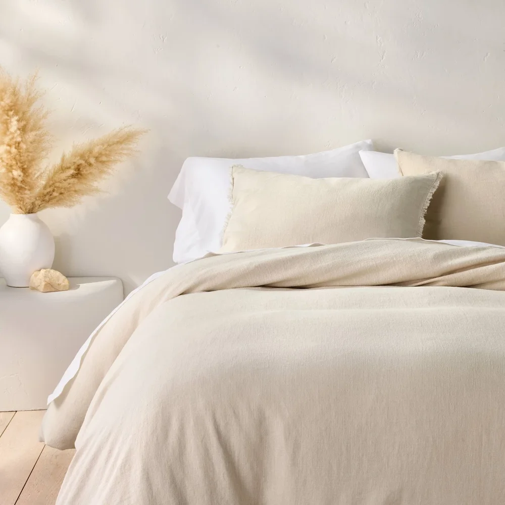 Heavyweight Linen Blend Duvet Cover & Sham Set, King