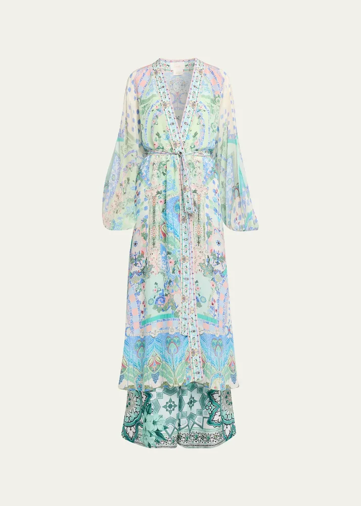Midsummer Mosaics Blouson-Sleeve Layer