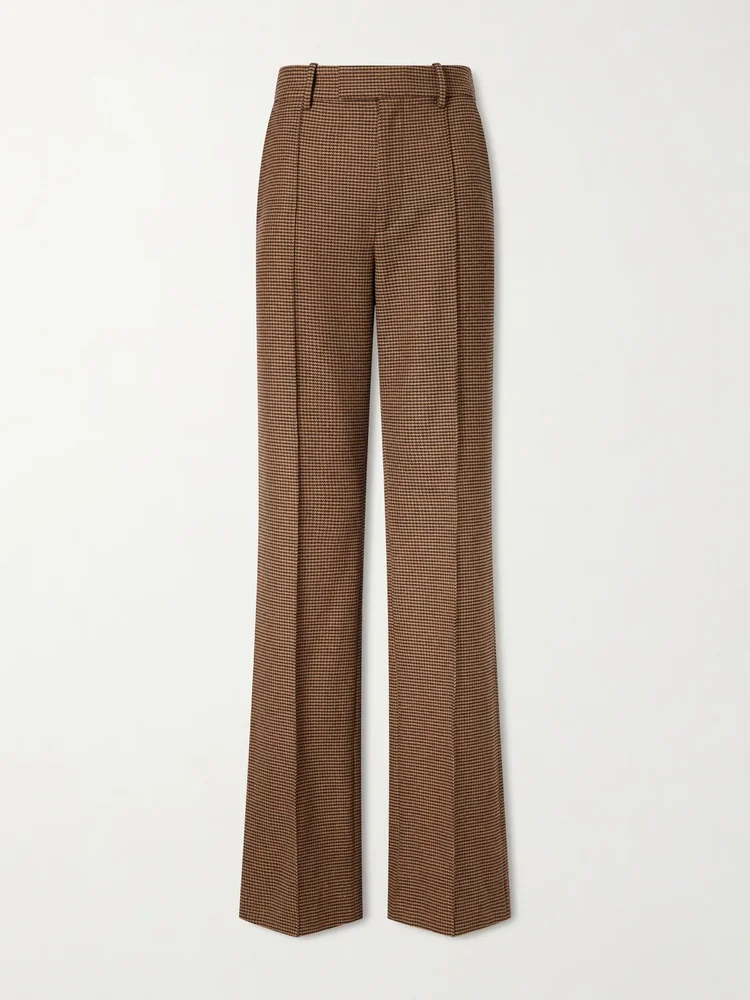 Etoile pleated virgin wool-herringbone straight-leg pants
