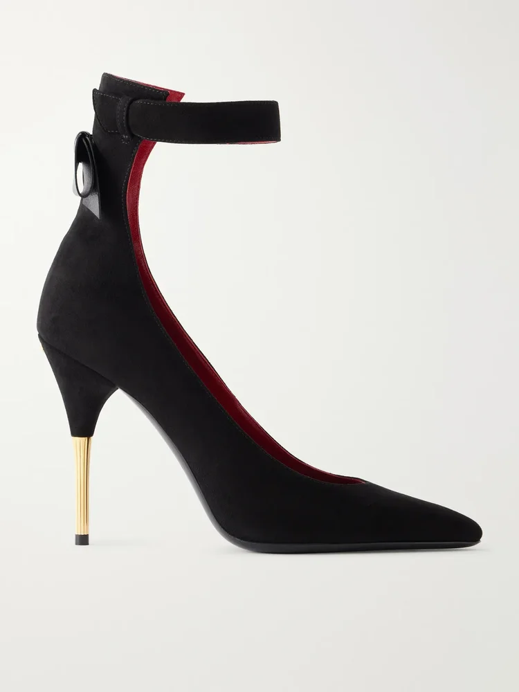 fatale 105 bow detailed suede pumps