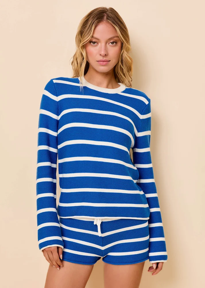 Hudson Sweater Olympian Blue Breton Stripe