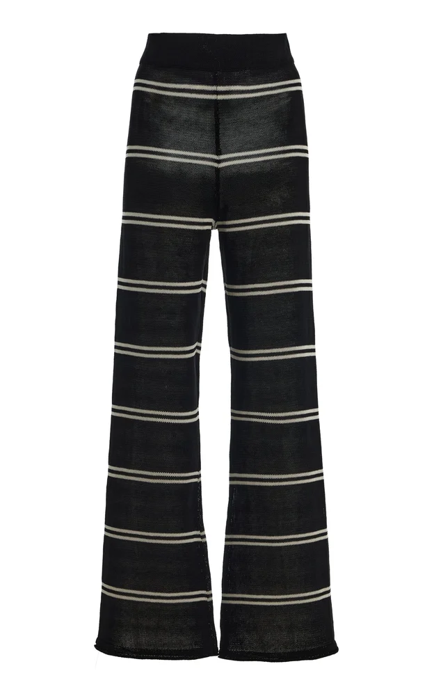 Textured Cotton-Blend Knit Pants