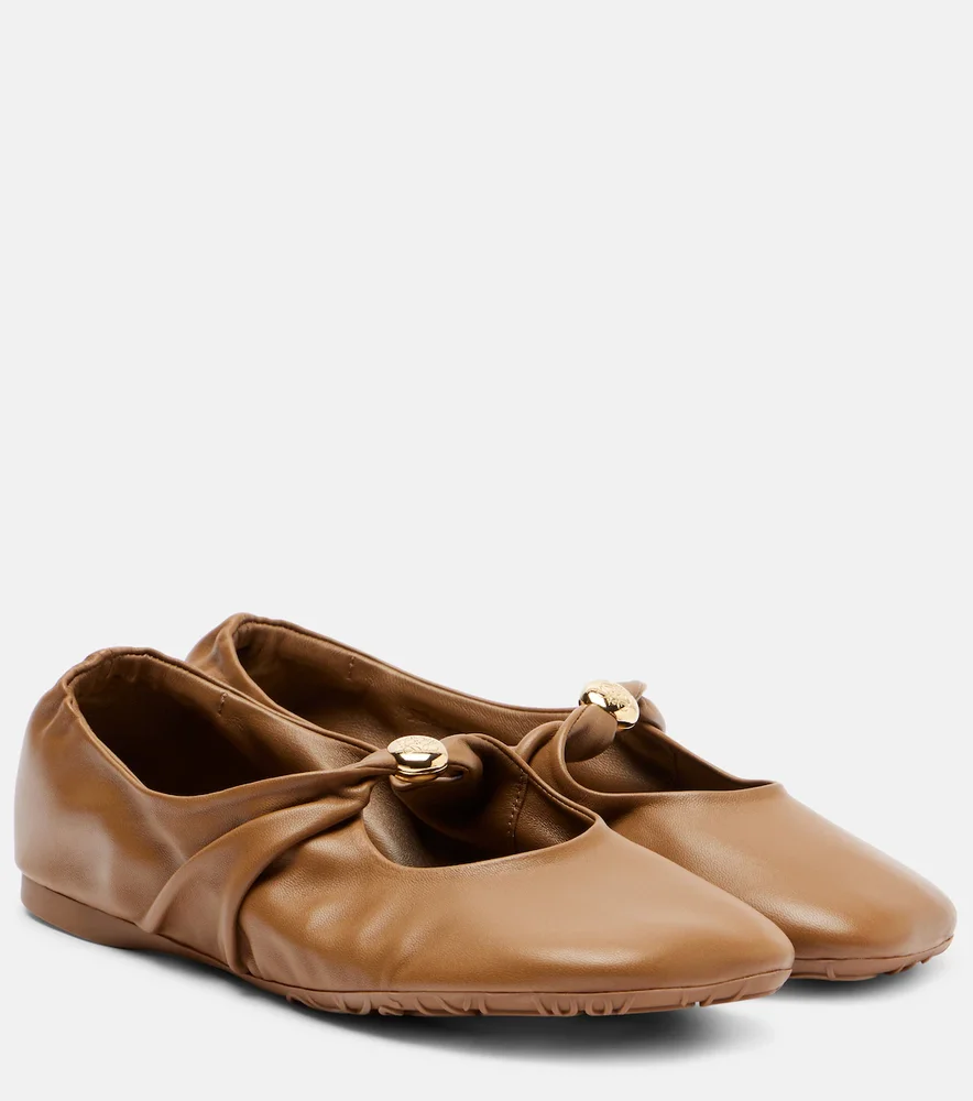 Pebble leather ballet flats