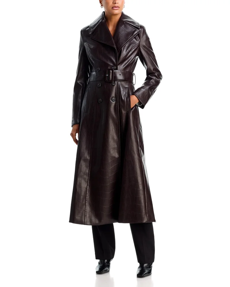Andors Faux Croc Leather Coat