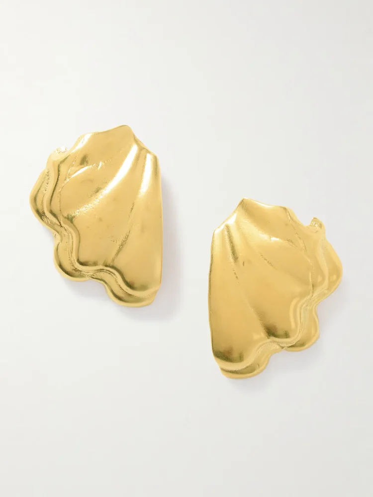 Ocean gold-plated earrings