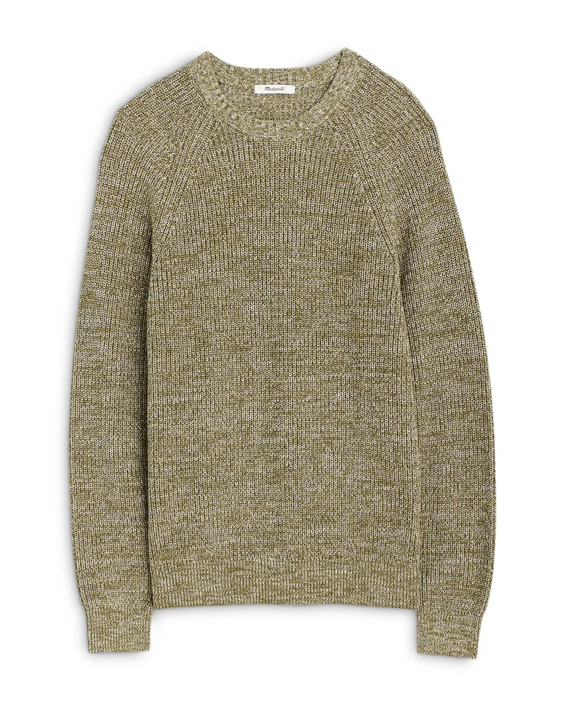 Cotton Shaker Stitch Crewneck Sweater