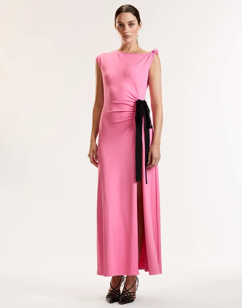 Valentina Shoulder Ribbon Tie Dress