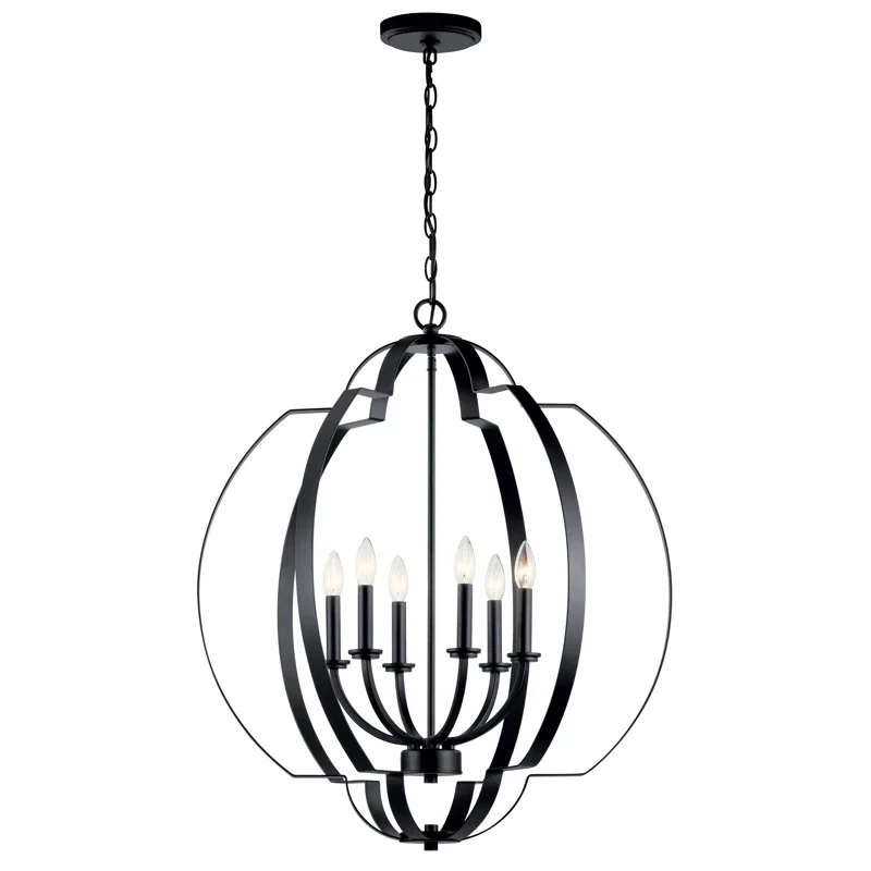 6-Light Dimmable Globe Chandelier