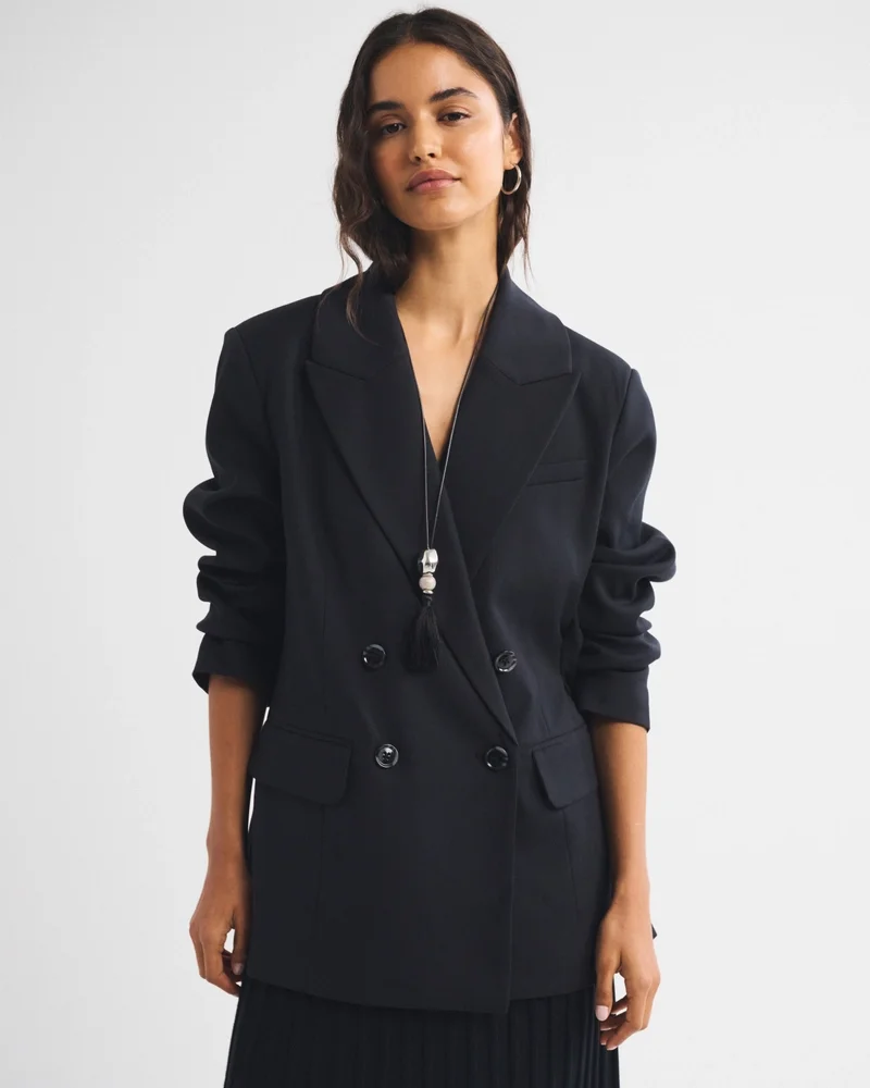 Relaxed Double-Breasted Blazer