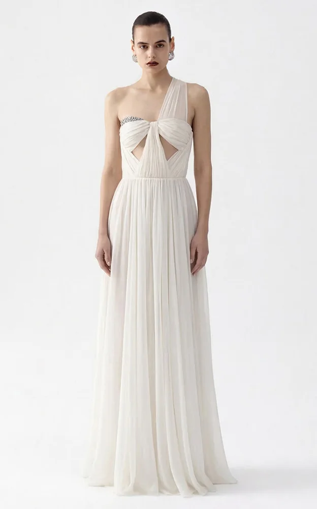 Sahra Pleated Silk Maxi Dress
