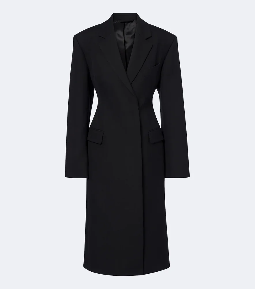 Single-breasted wool coat