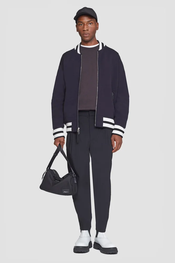 3.1 Phillip Lim Reversible Knit Varsity Jacket Midnight Multi Size: M