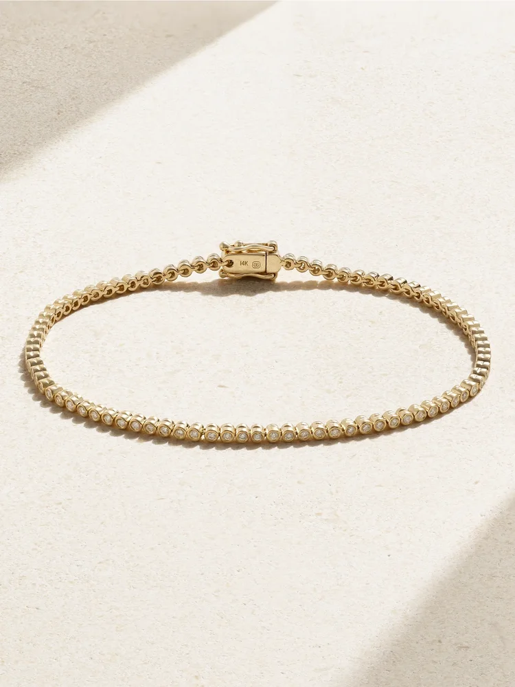 Eternity 14-karat gold diamond bracelet
