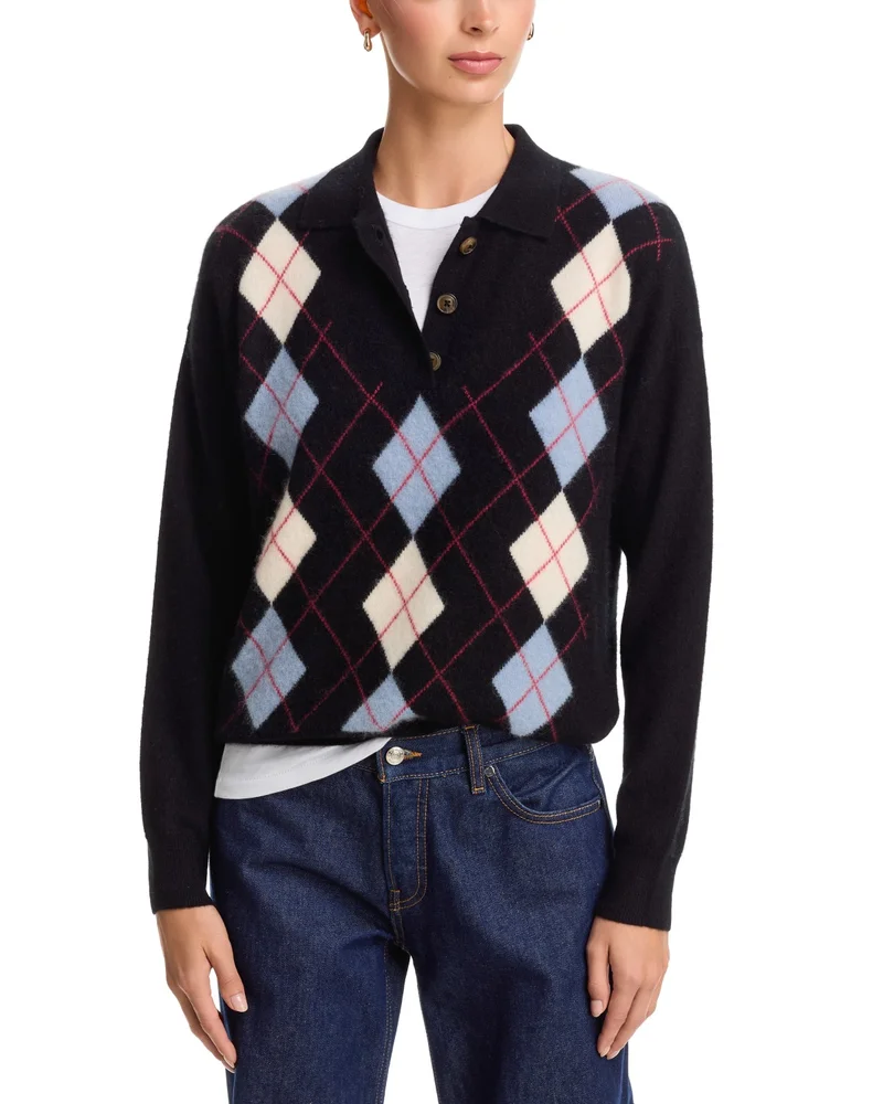 Argyle Polo Cashmere Sweater - Exclusive
