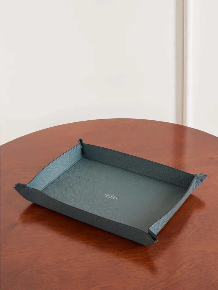 Panama leather trinket tray