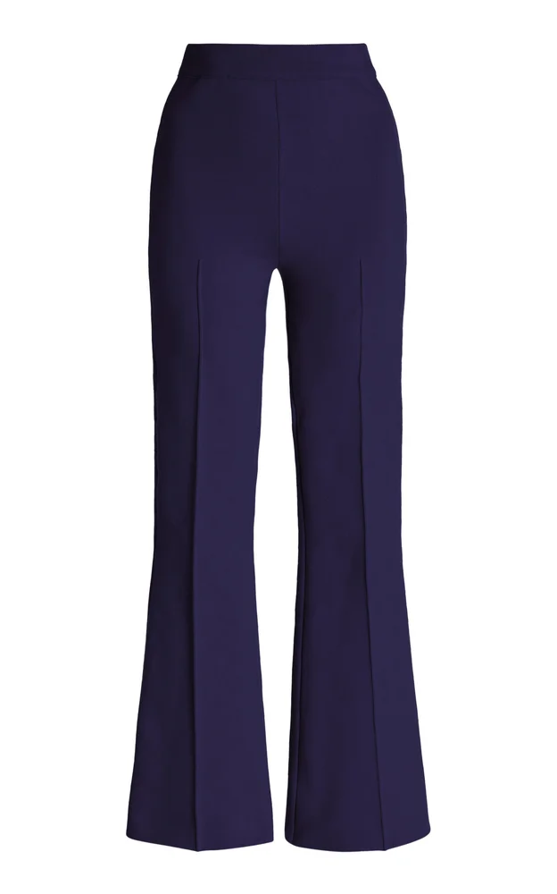 Kick Stretch-Cotton Knit Cropped Flared Pants
