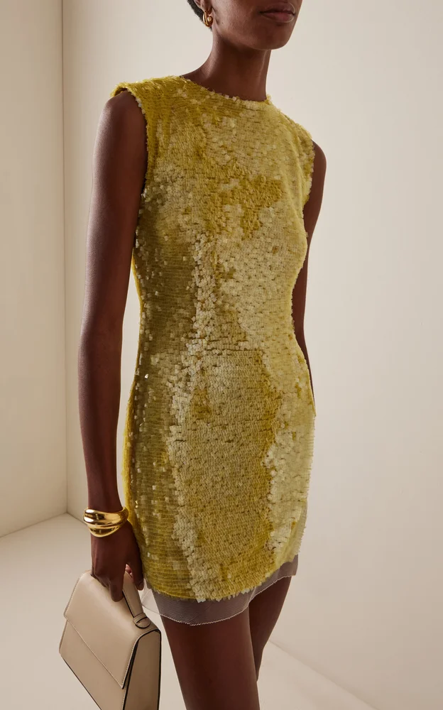 Kaia Sequined Tulle Mini Dress
