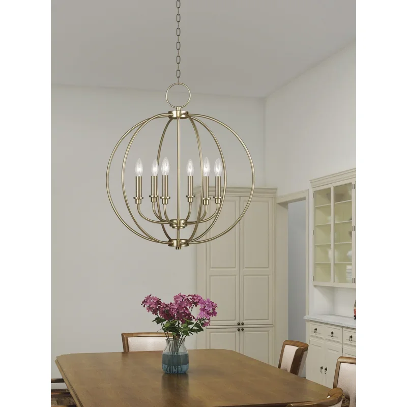 6-Light Candle Style Globe Chandelier