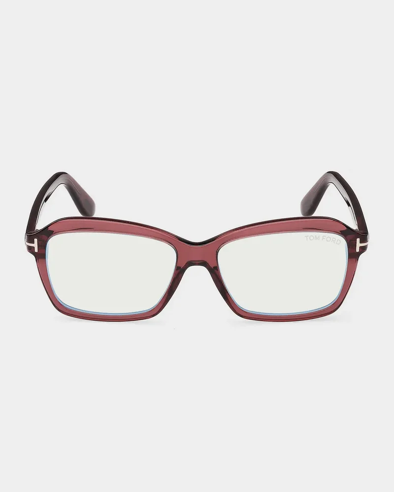 54MM Blue Block Rectangular Eyeglasses