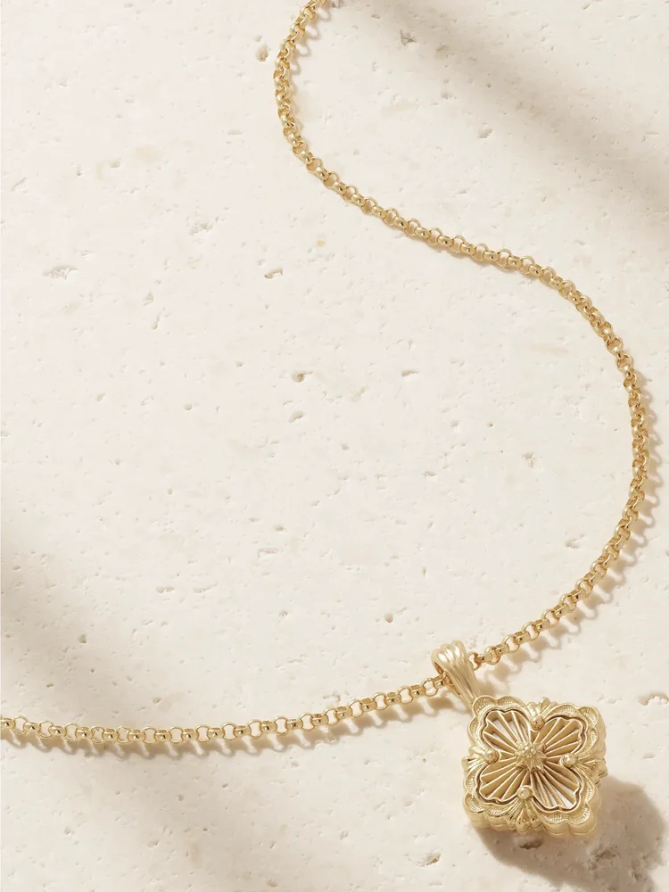 Opera Tulle 18-karat gold and mother-of-pearl necklace