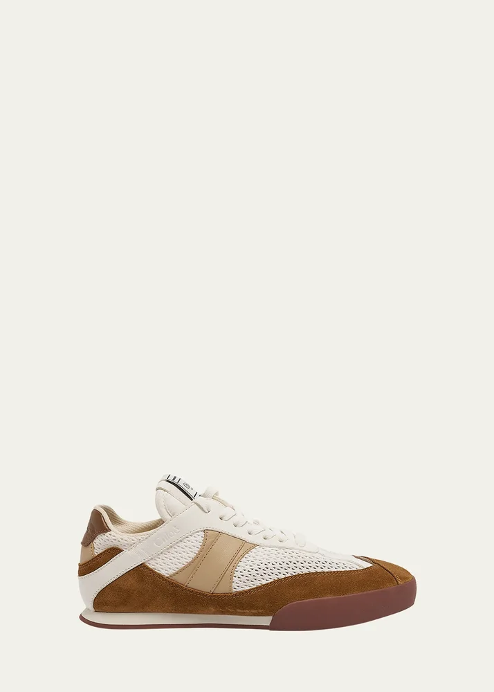 Kick Mesh and Leather Low-Top Sneakers