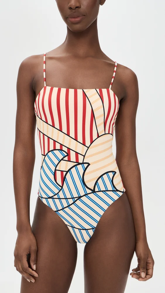 Navy Stripes Off-White One Piece