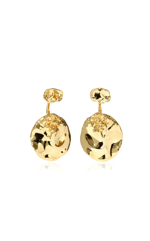 Brut Gold Coin Front Back Earring